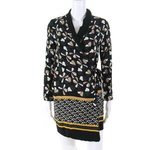 Deby Debo Womens Ophelia Printed Wrap Dress Black Size Extra Small 11214379